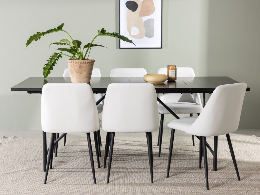 Ēdamistabas komplekts Dallas 3960 (Balts + Melns)