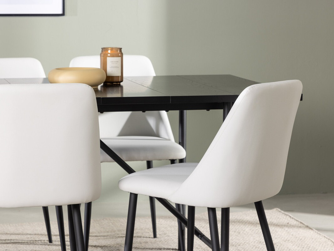 Ēdamistabas komplekts Dallas 3960 (Balts + Melns)