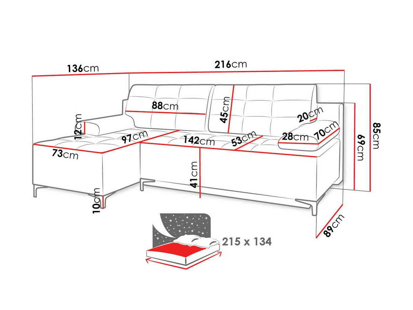 Stūra dīvāns Independence 101 (Ikar 01)