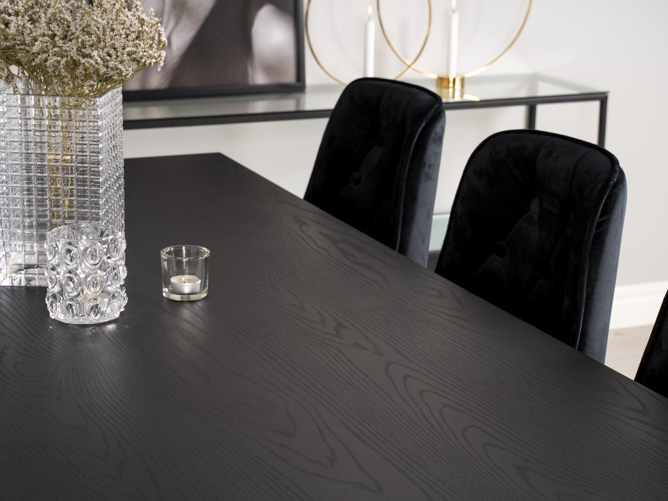 Ēdamistabas komplekts Dallas 1256 (Melns + Zelta)