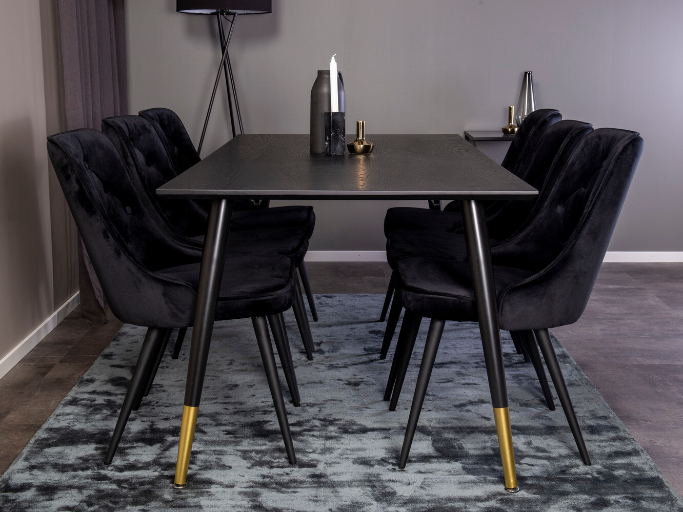 Ēdamistabas komplekts Dallas 1256 (Melns)