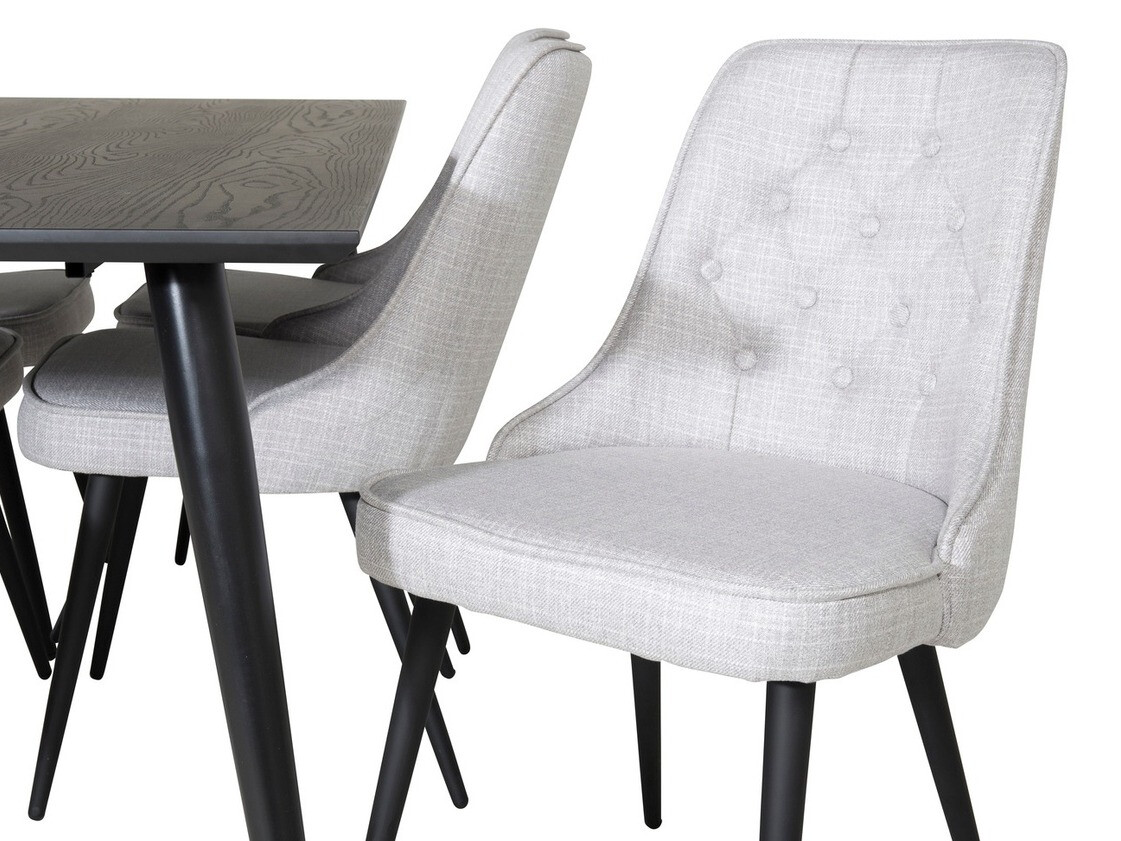 Ēdamistabas komplekts Dallas 1256 (Pelēks + Melns)