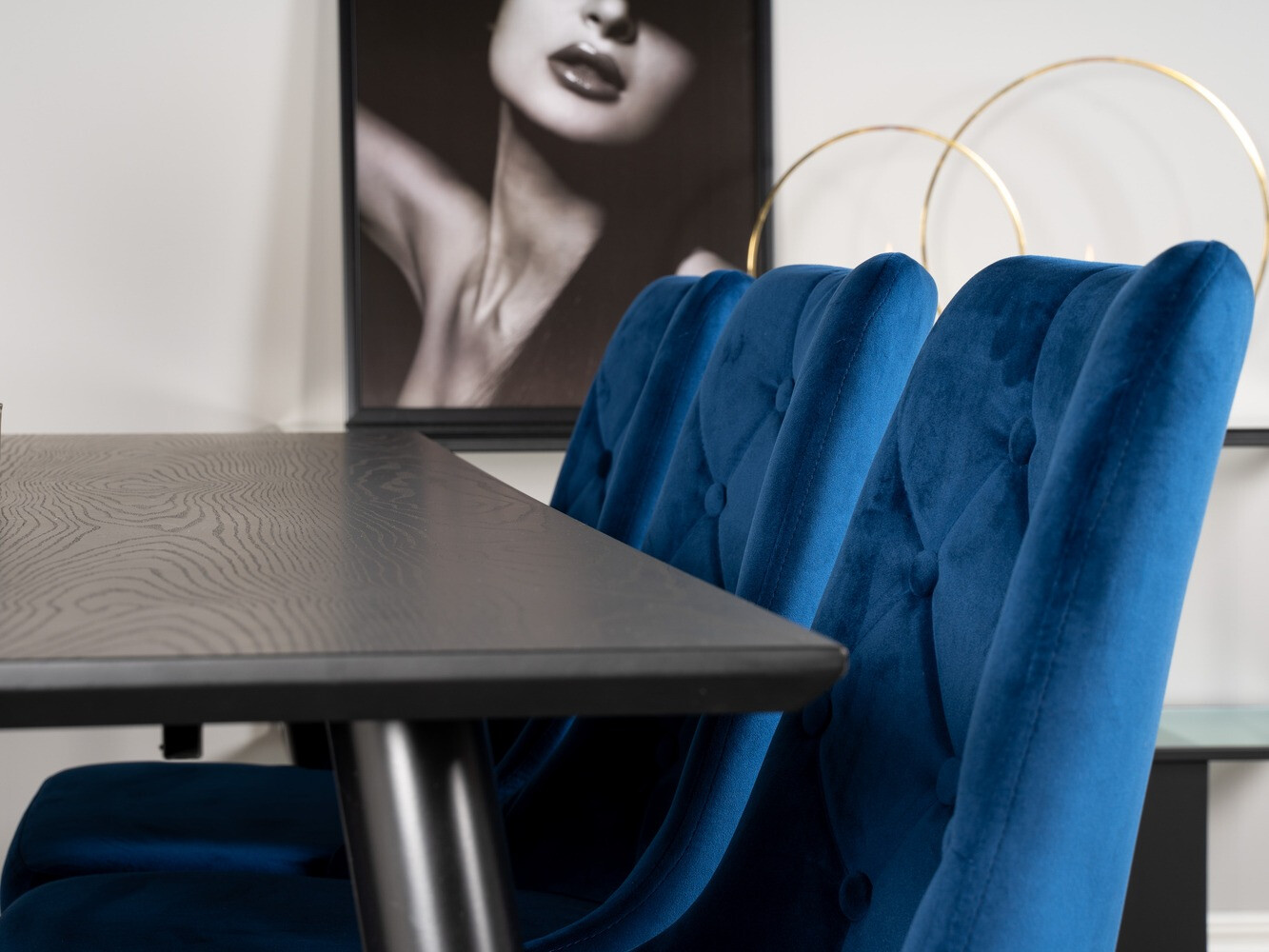 Ēdamistabas komplekts Dallas 1256 (Zils + Zelta)