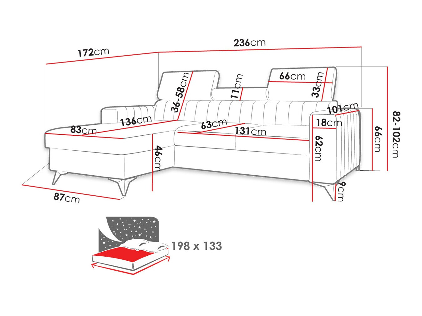 Stūra dīvāns Columbus 191 (Poso 02)
