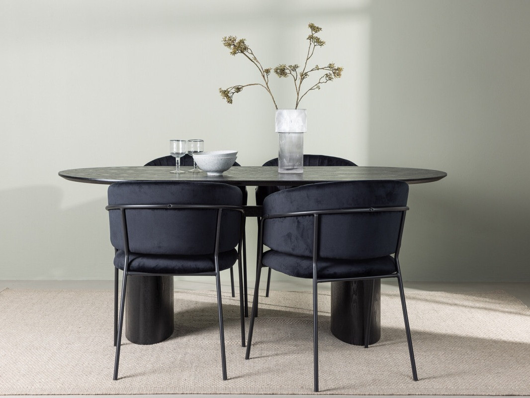 Ēdamistabas komplekts Dallas 3994 (Melns)