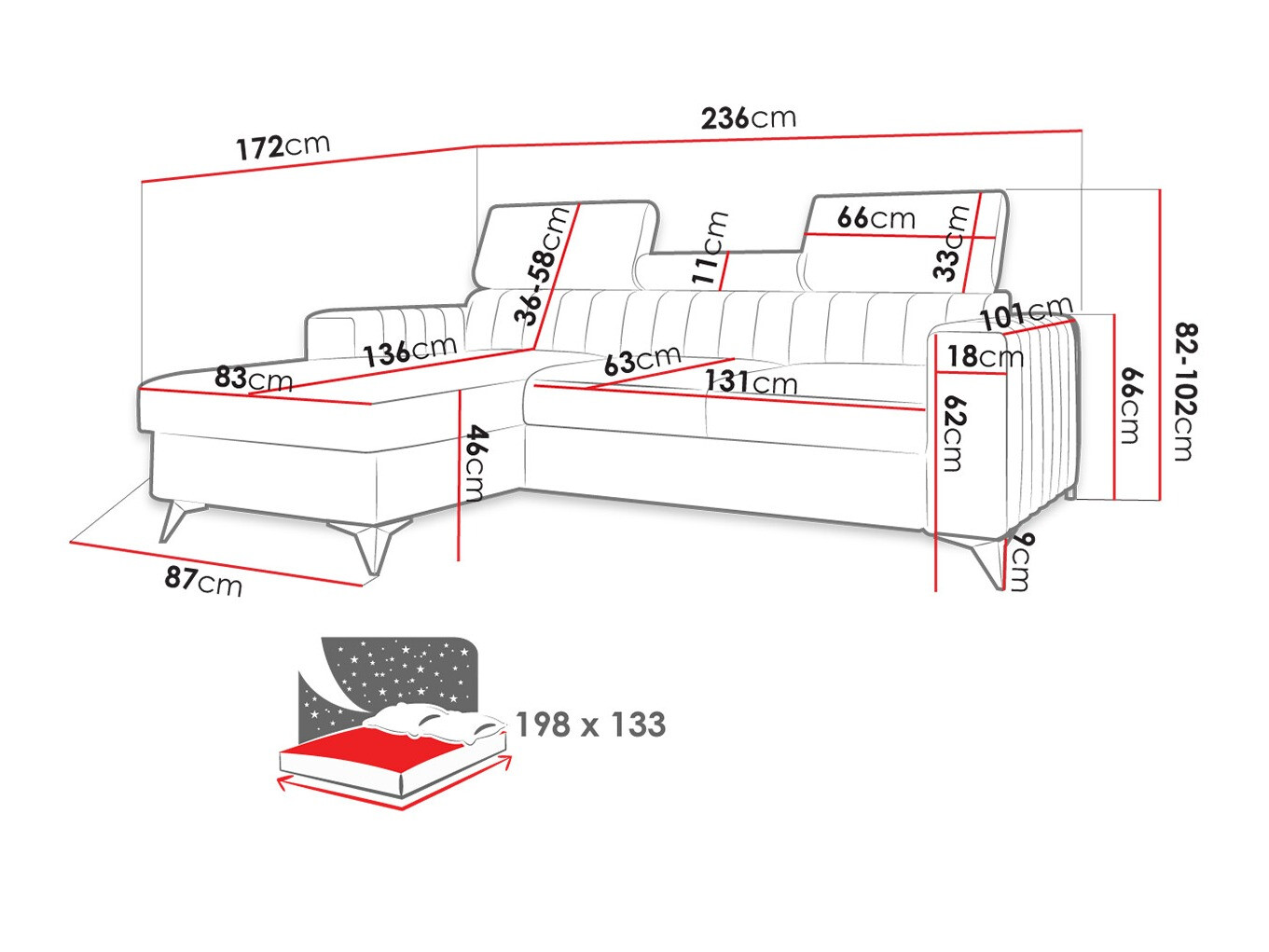 Stūra dīvāns Columbus 191 (Poso 110)