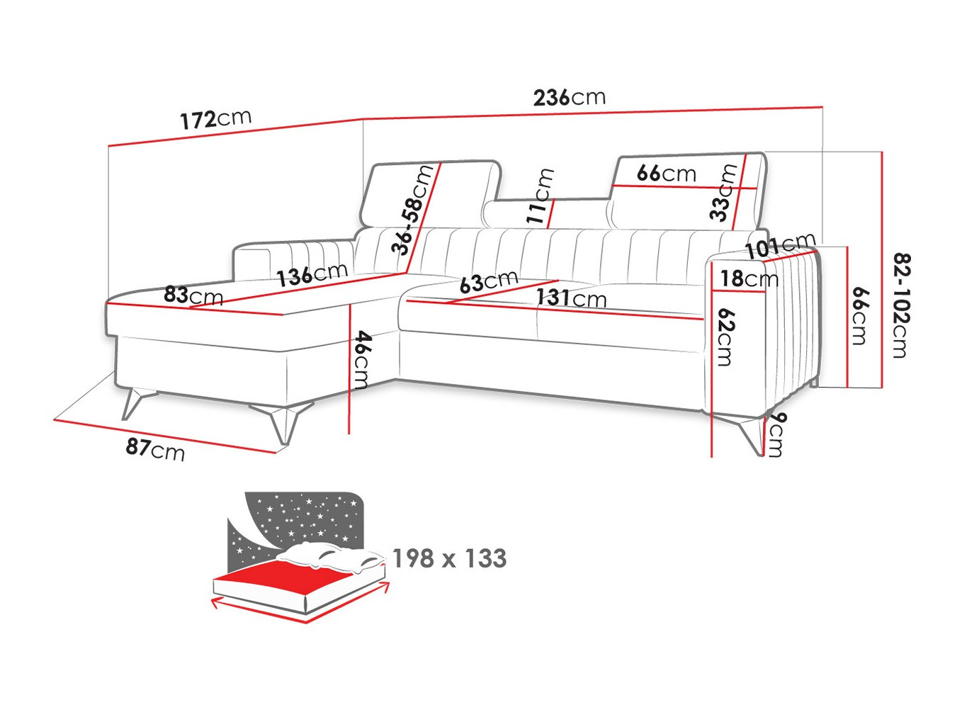 Stūra dīvāns Columbus 191 (Poso 110)