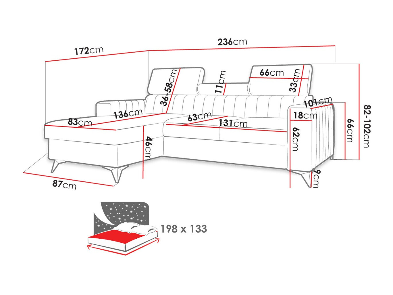 Угловой диван Columbus 191 (Poso 05)