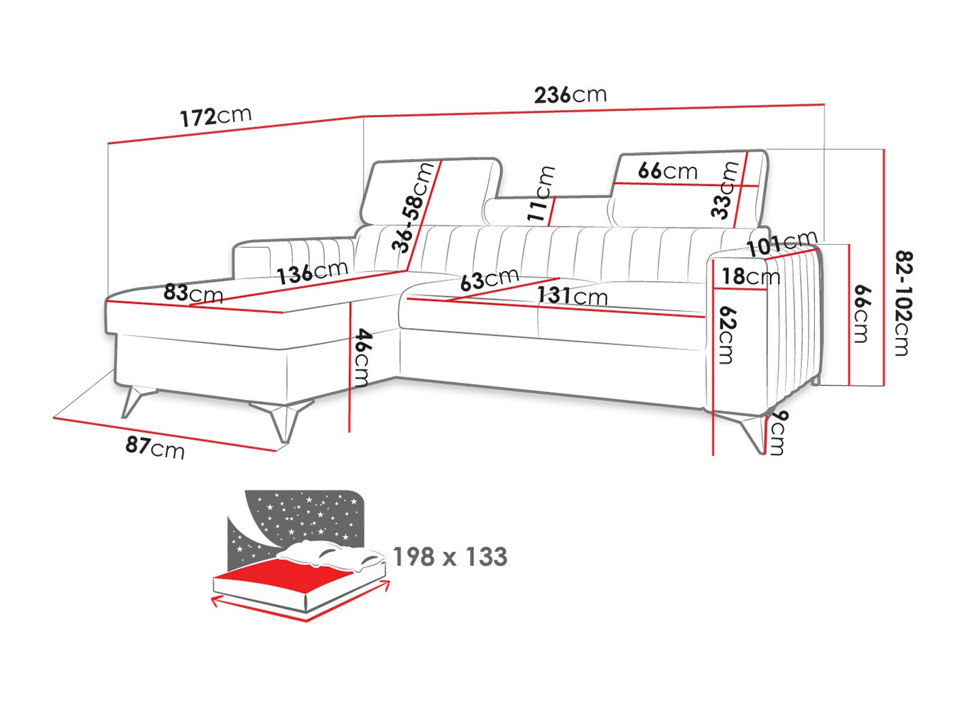 Угловой диван Columbus 191 (Poso 14)