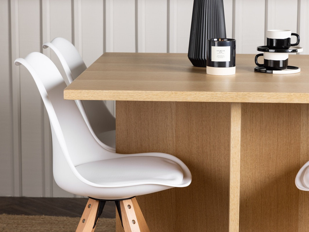 Ēdamistabas komplekts Dallas 4001 (Balts + Gaišs koks)