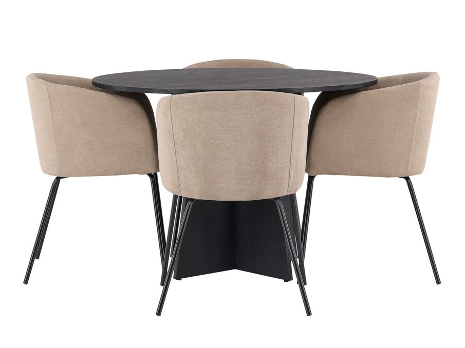 Ēdamistabas komplekts Dallas 4006 (Bēšs + Melns)