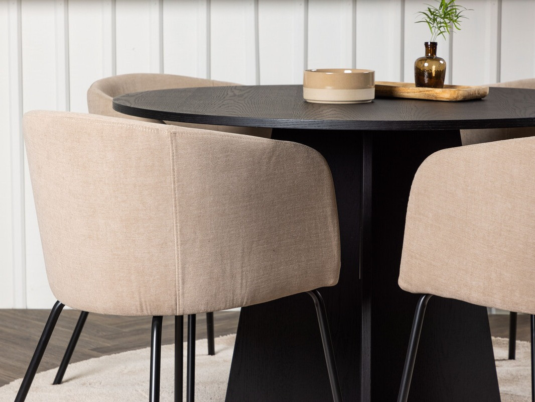 Ēdamistabas komplekts Dallas 4006 (Bēšs + Melns)