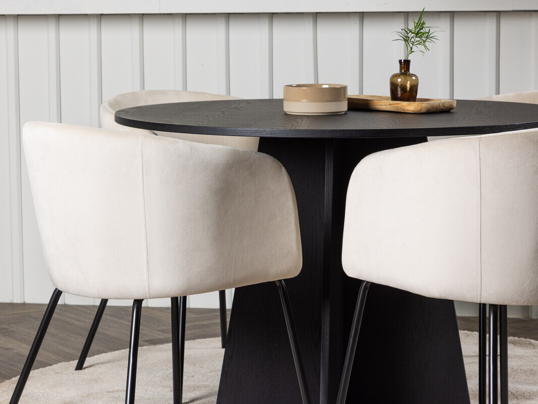 Обеденный гарнитур Dallas 4006 (Крем + Чёрный)