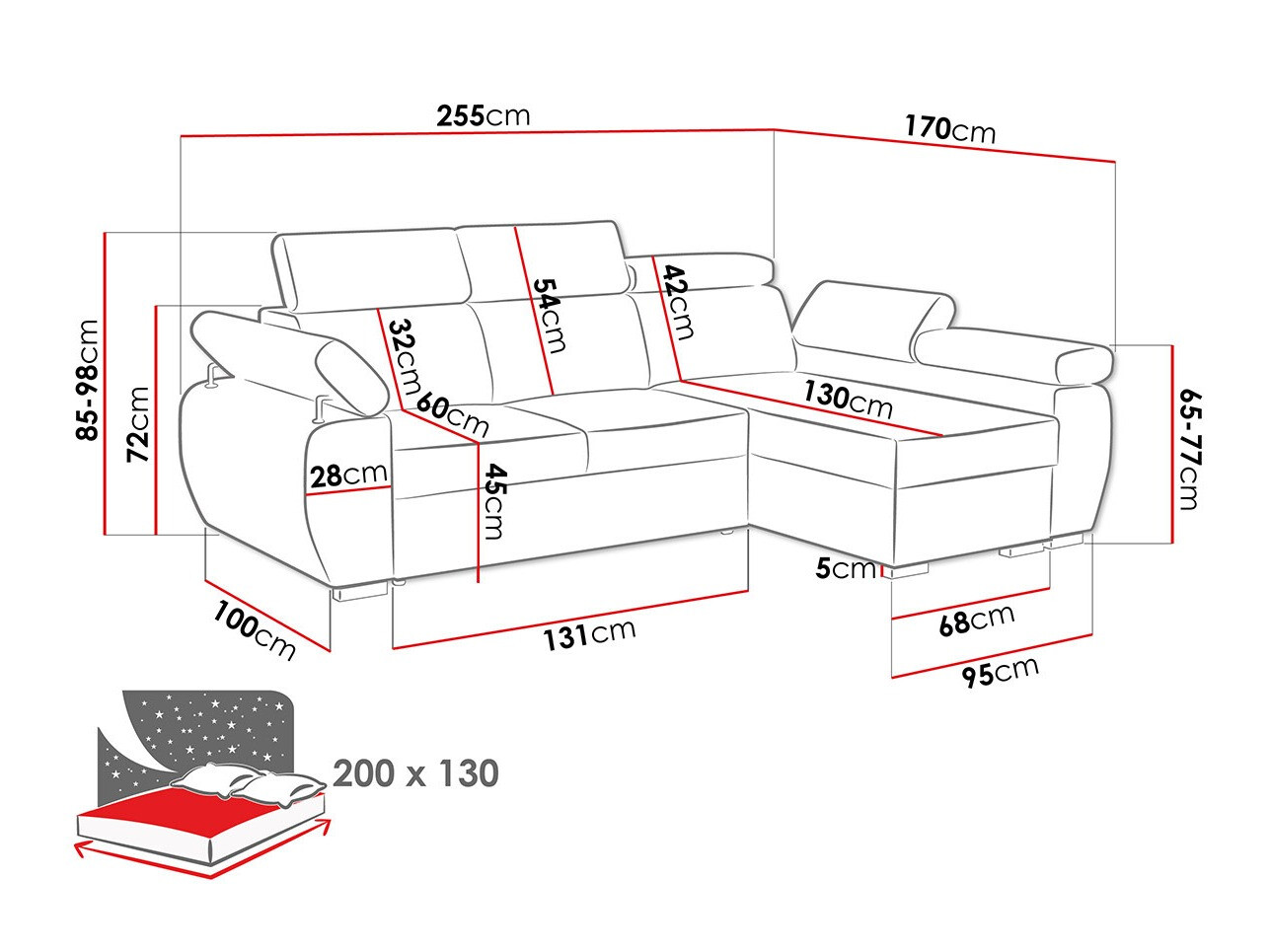 Stūra dīvāns Columbus 192 (Poso 01)