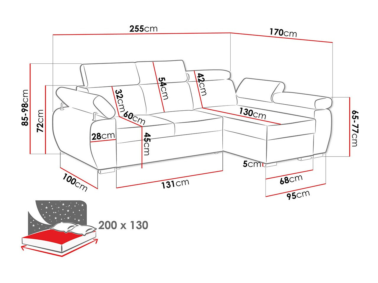 Stūra dīvāns Columbus 192 (Poso 100)