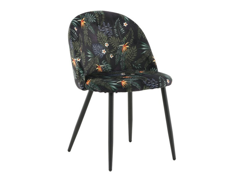 Ēdamistabas komplekts Dallas 1876 (Ziedu raksts + Melns)