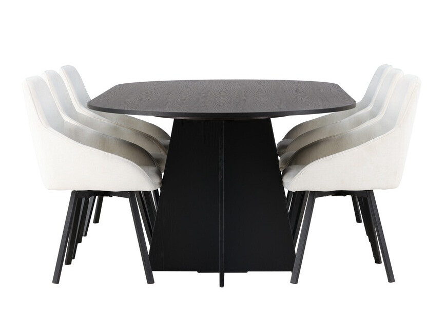 Ēdamistabas komplekts Dallas 4021 (Bēšs + Melns)