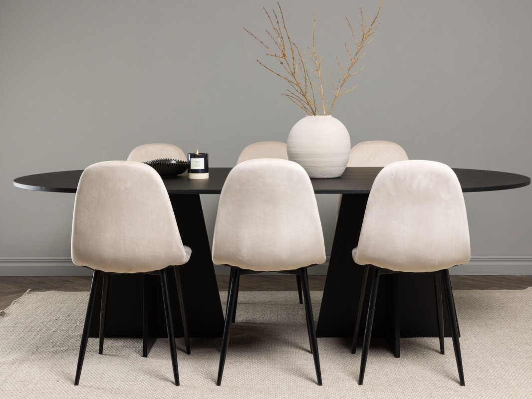 Ēdamistabas komplekts Dallas 4032 (Bēšs + Melns)