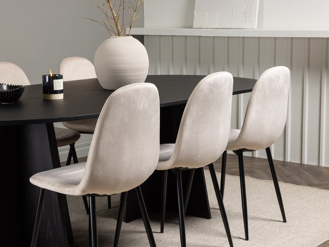 Ēdamistabas komplekts Dallas 4032 (Bēšs + Melns)