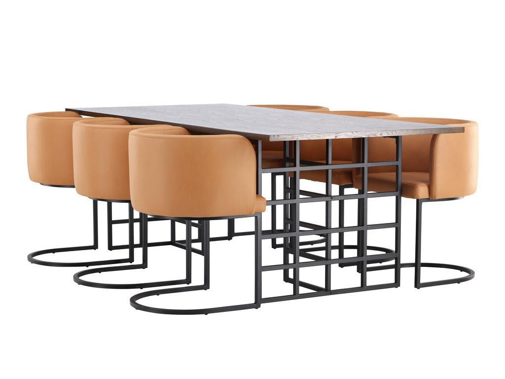 Ēdamistabas komplekts Dallas 4043 (Brūns + Melns)