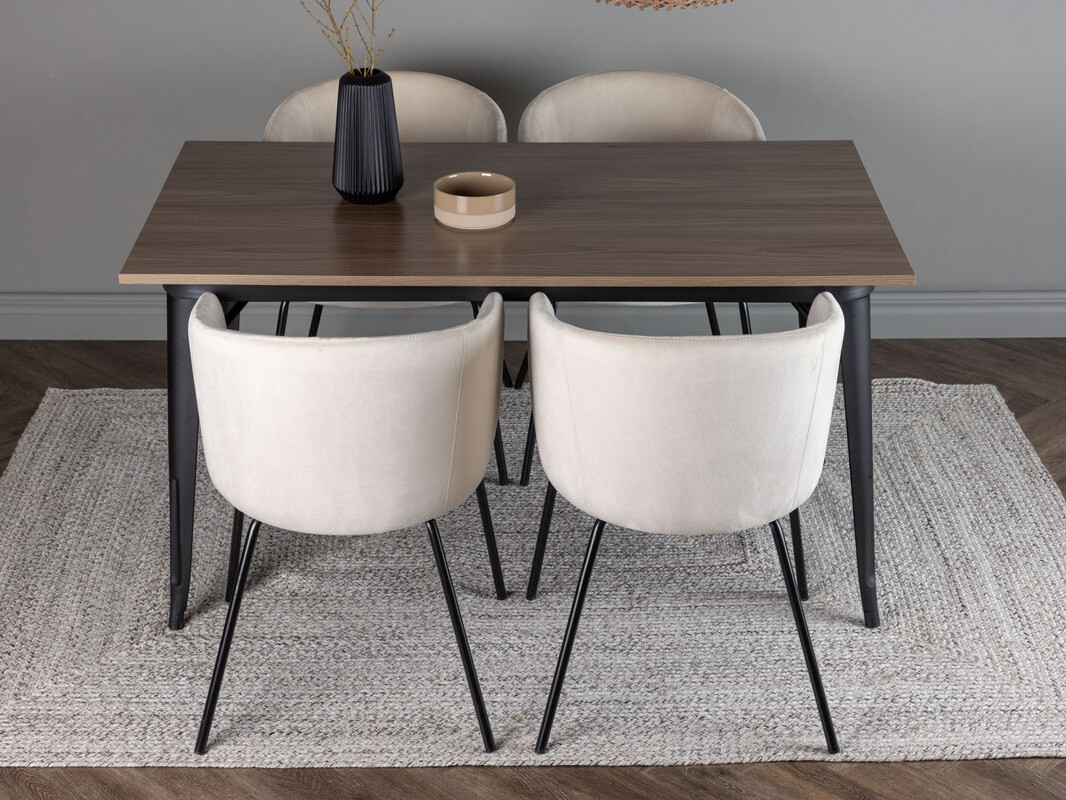 Ēdamistabas komplekts Dallas 4044 (Krēms + Melns)