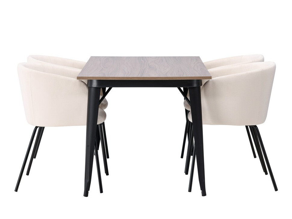 Ēdamistabas komplekts Dallas 4044 (Krēms + Melns)