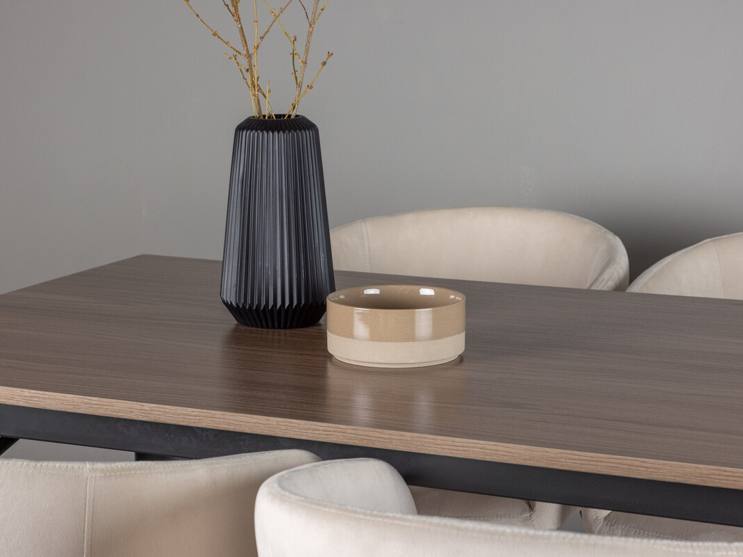 Ēdamistabas komplekts Dallas 4044 (Krēms + Melns)