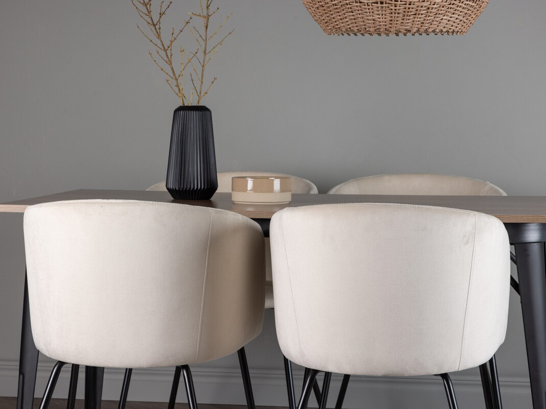 Ēdamistabas komplekts Dallas 4044 (Krēms + Melns)