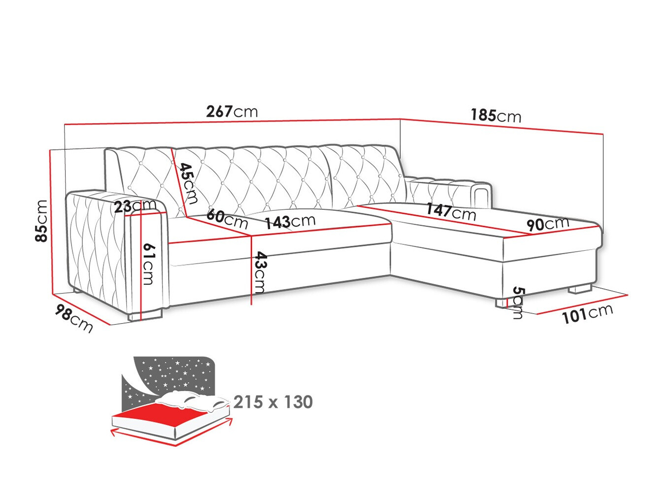 Угловой диван Columbus 203 (Kronos 09)
