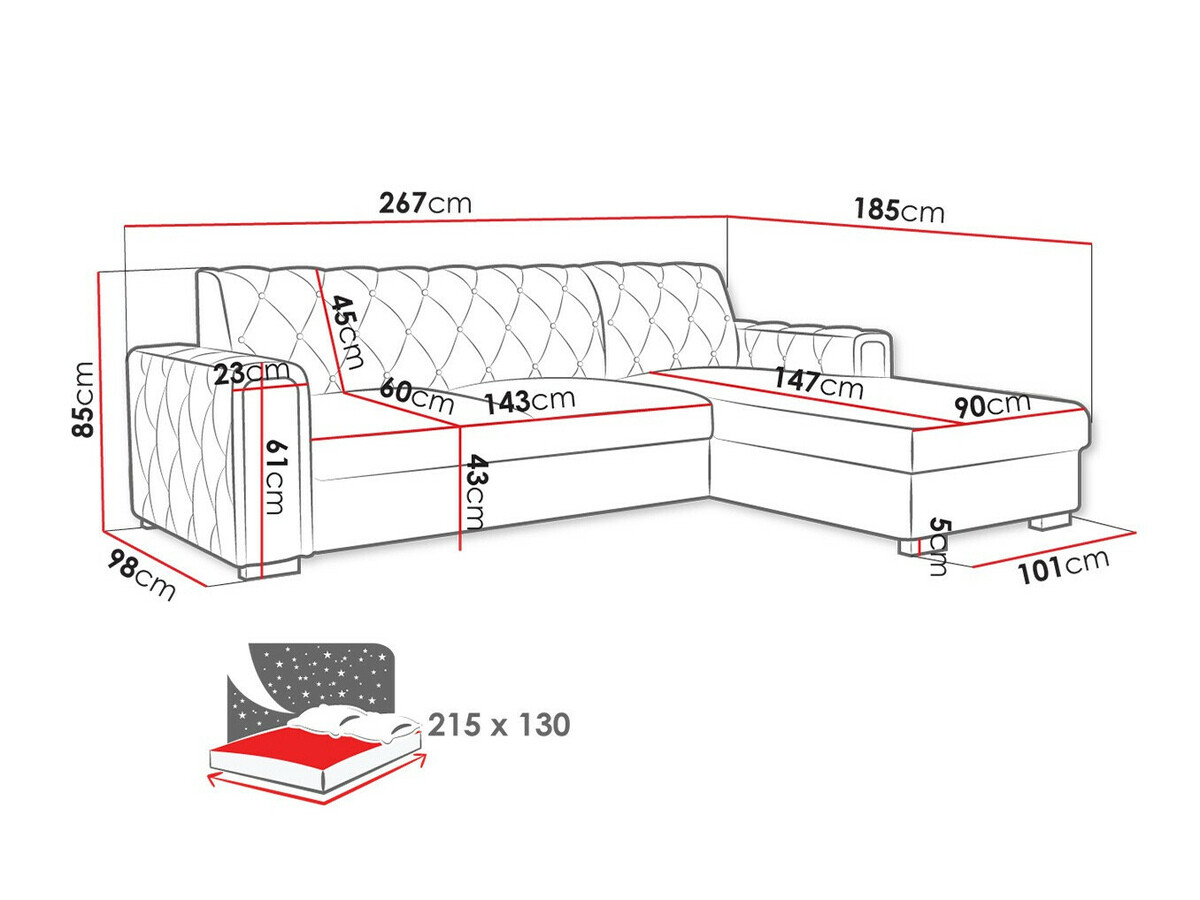 Угловой диван Columbus 203 (Kronos 46)