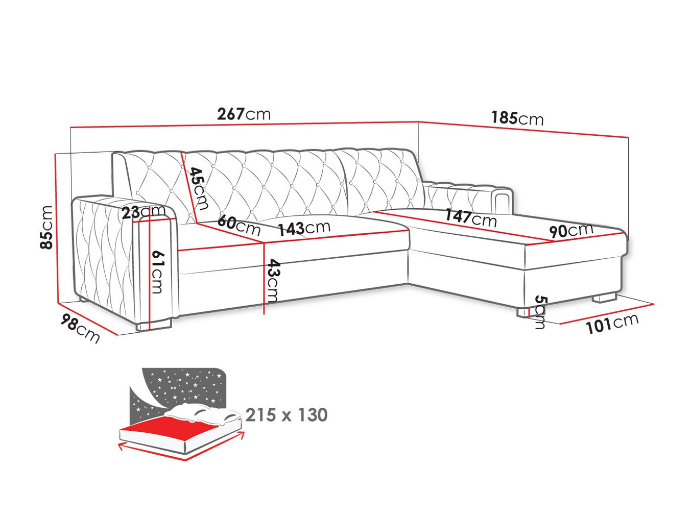 Угловой диван Columbus 203 (Kronos 46)