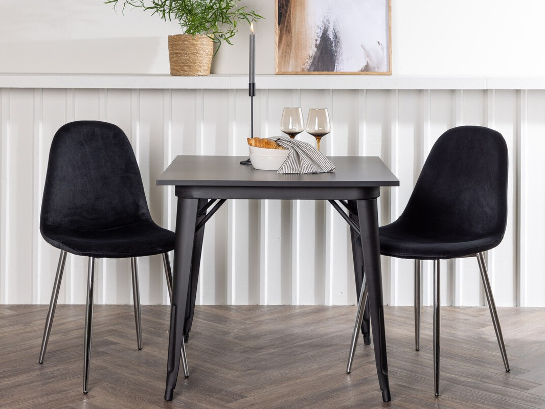 Ēdamistabas komplekts Dallas 4051 (Melns + Sudraba)