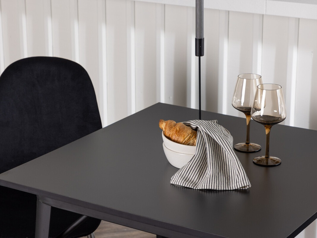 Ēdamistabas komplekts Dallas 4051 (Melns + Sudraba)