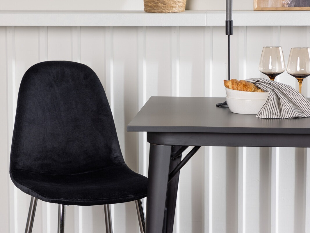 Ēdamistabas komplekts Dallas 4051 (Melns + Sudraba)