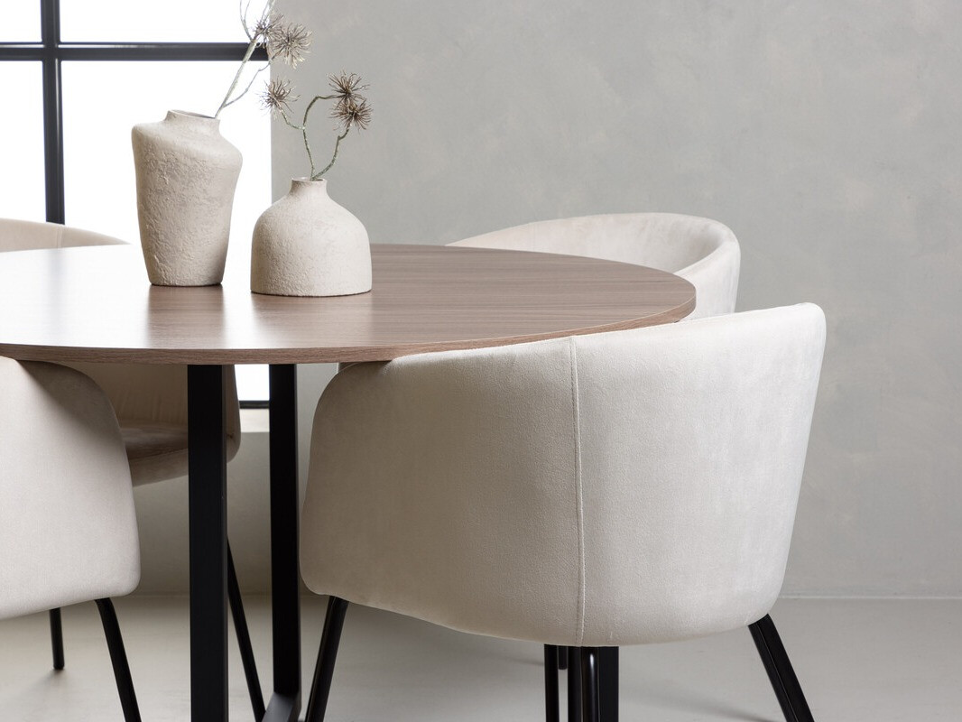 Ēdamistabas komplekts Dallas 4052 (Krēms + Melns)