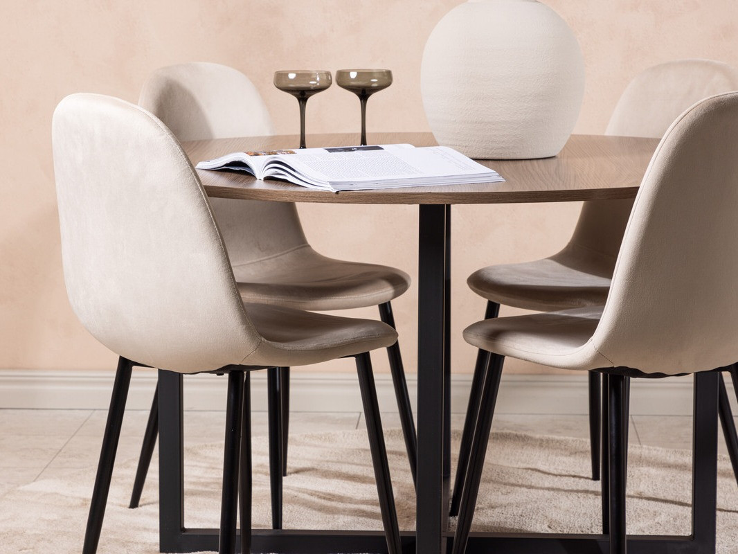 Ēdamistabas komplekts Dallas 4054 (Bēšs + Melns)