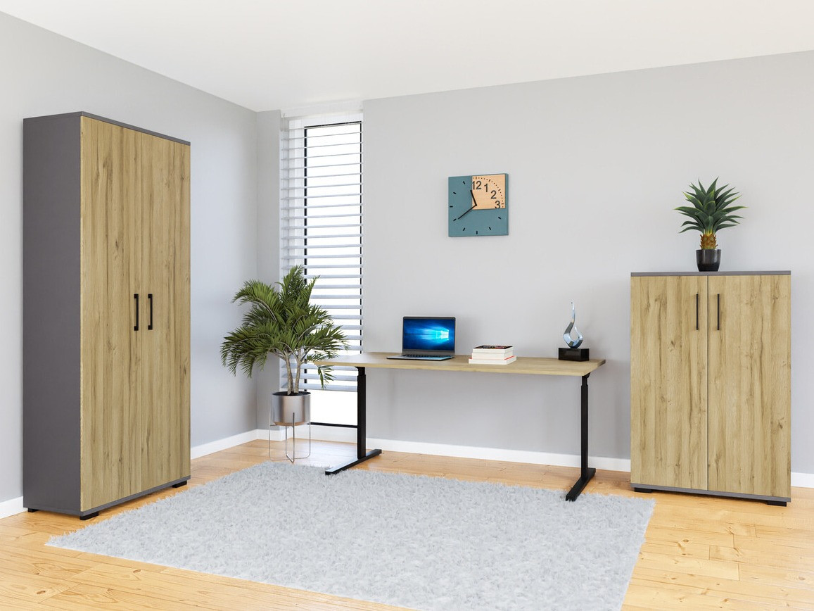 Комплект для домашнего офиса Lartesi 114 (Графит + Внук дуб)