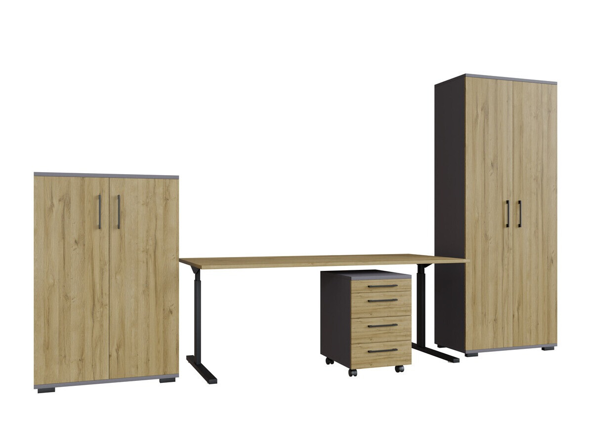 Комплект для домашнего офиса Lartesi 114 (Графит + Внук дуб)