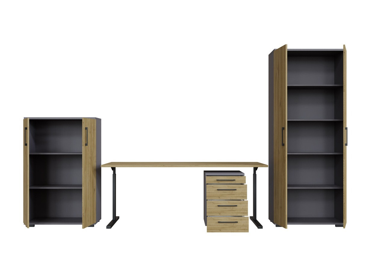 Комплект для домашнего офиса Lartesi 114 (Графит + Внук дуб)