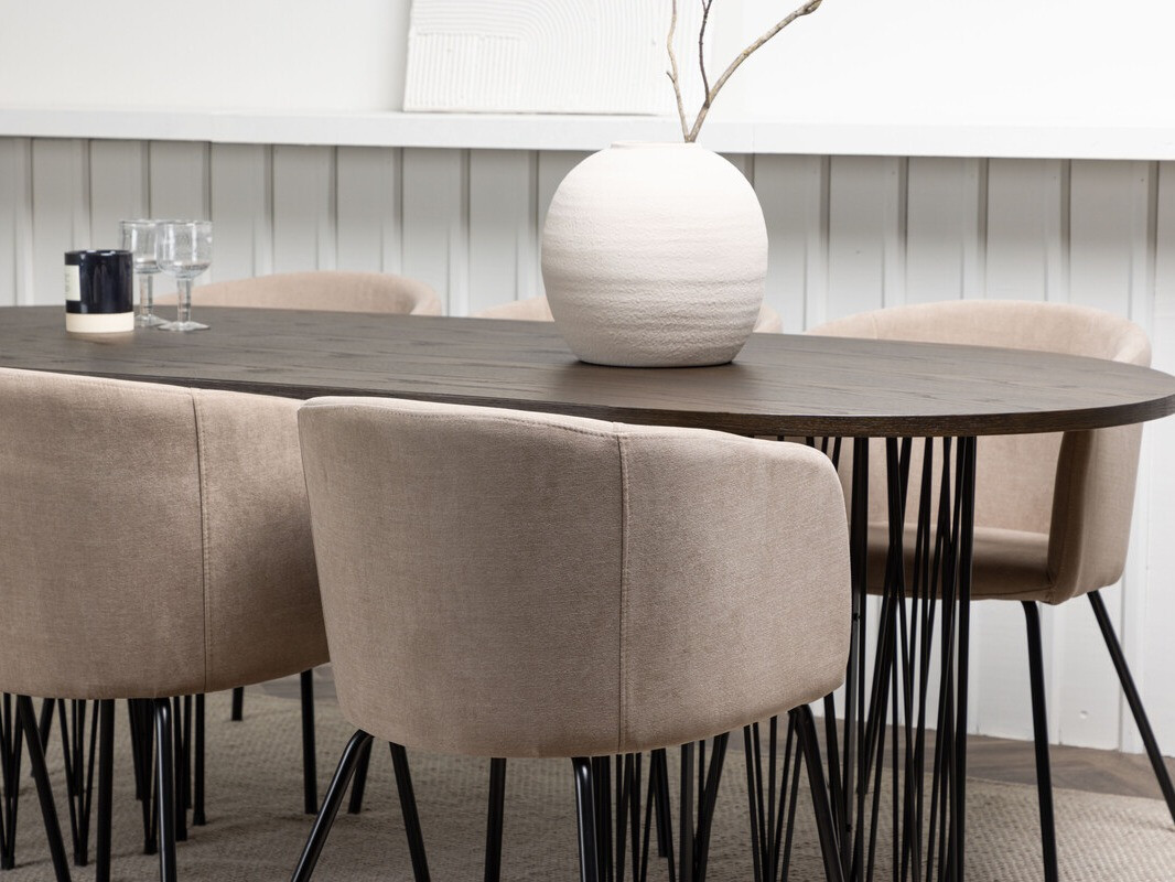 Ēdamistabas komplekts Dallas 4063 (Bēšs + Melns)