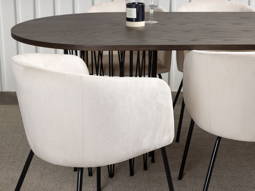 Ēdamistabas komplekts Dallas 4063 (Krēms + Melns)