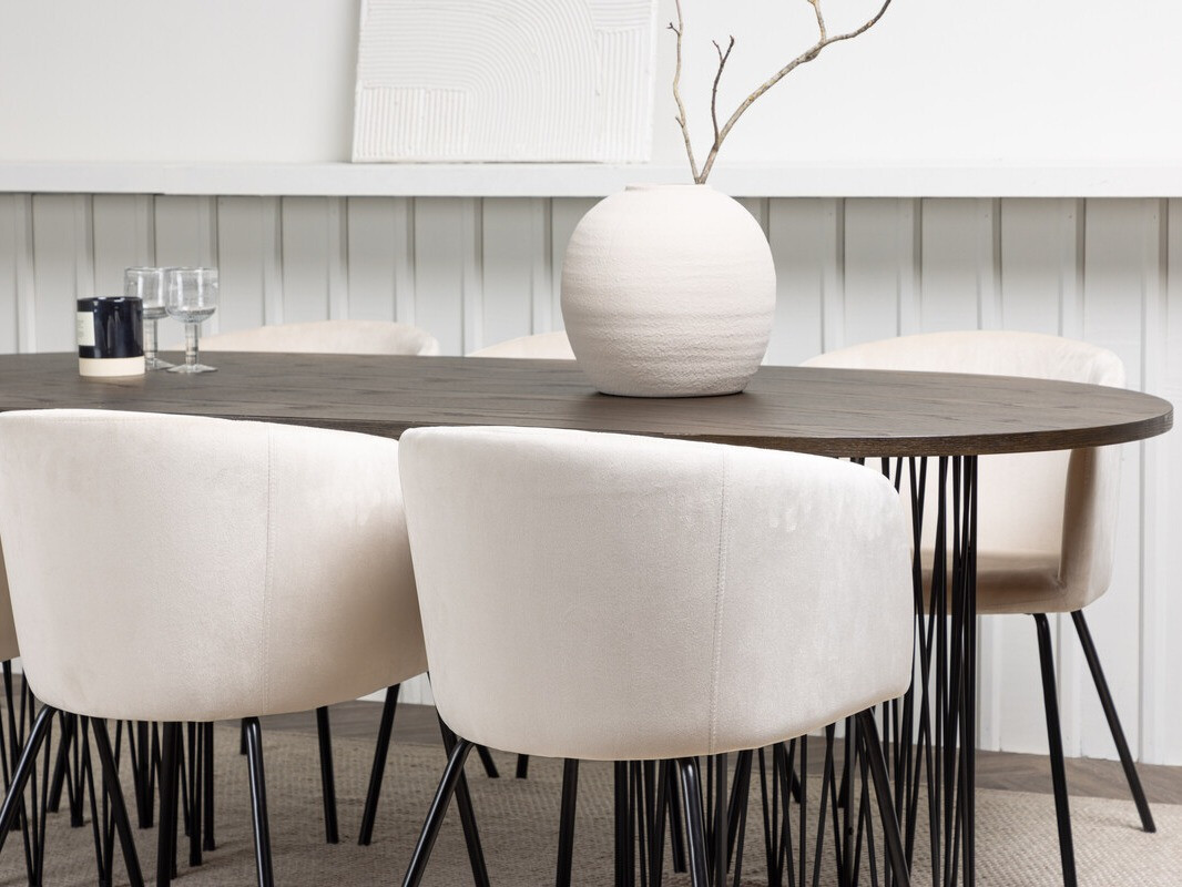 Ēdamistabas komplekts Dallas 4063 (Krēms + Melns)