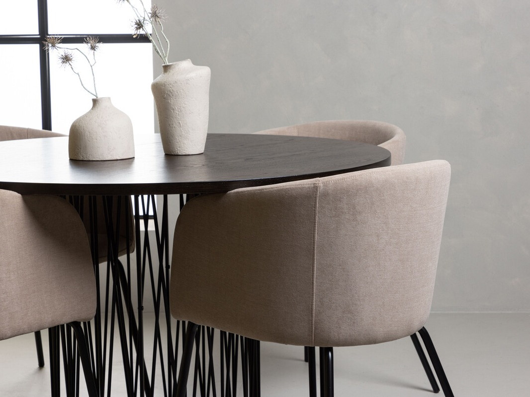 Ēdamistabas komplekts Dallas 4068 (Bēšs + Melns)