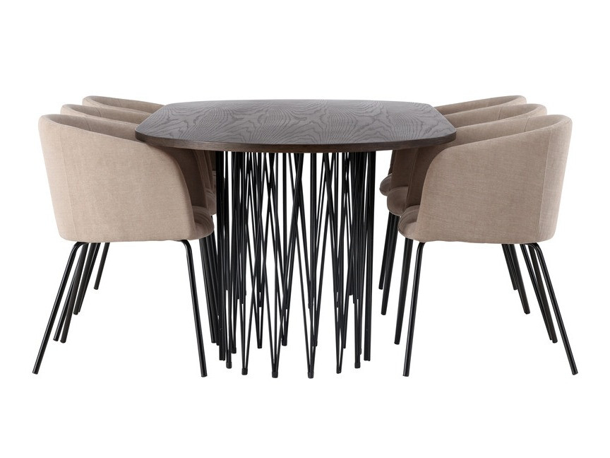 Обеденный гарнитур Dallas 4063 (Бежевый + Чёрный)