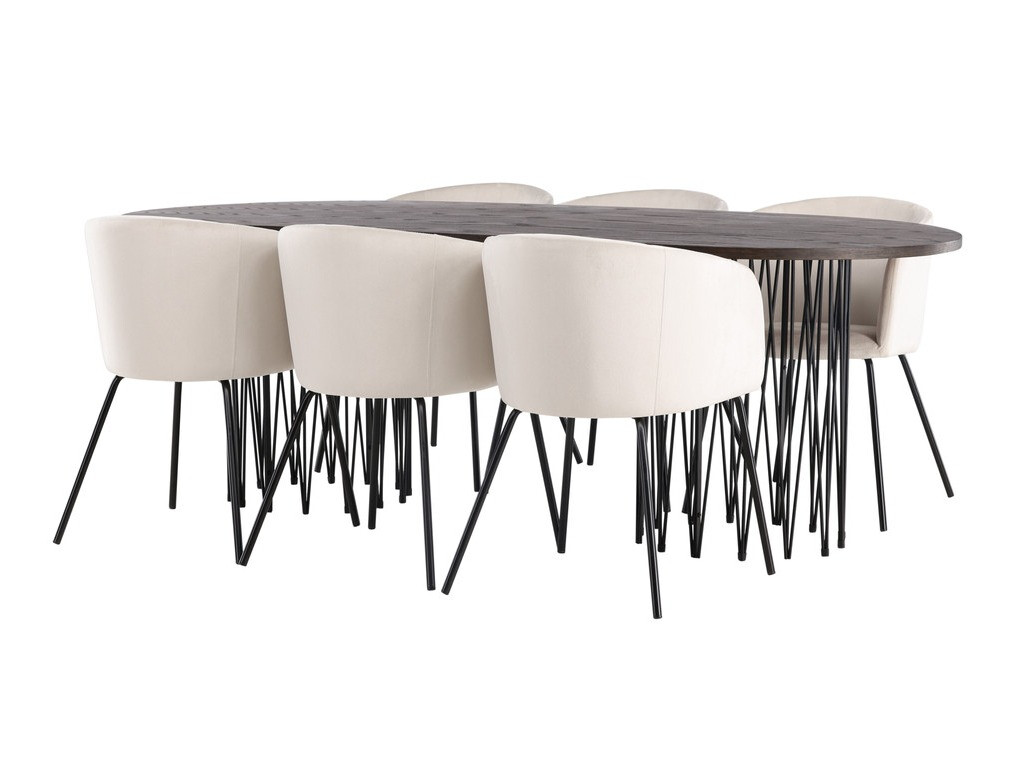 Обеденный гарнитур Dallas 4063 (Крем + Чёрный)