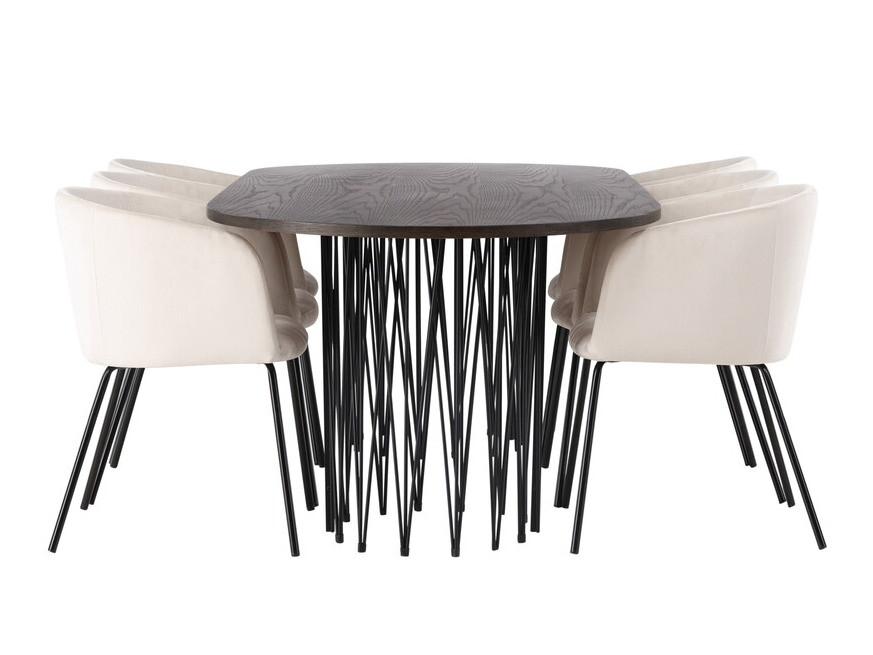 Обеденный гарнитур Dallas 4063 (Крем + Чёрный)