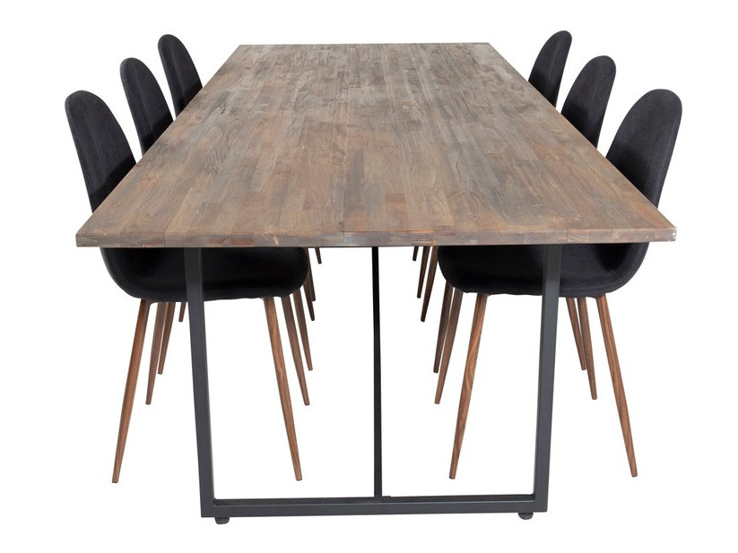 Ēdamistabas komplekts Dallas 4076 (Melns + Rieksts)