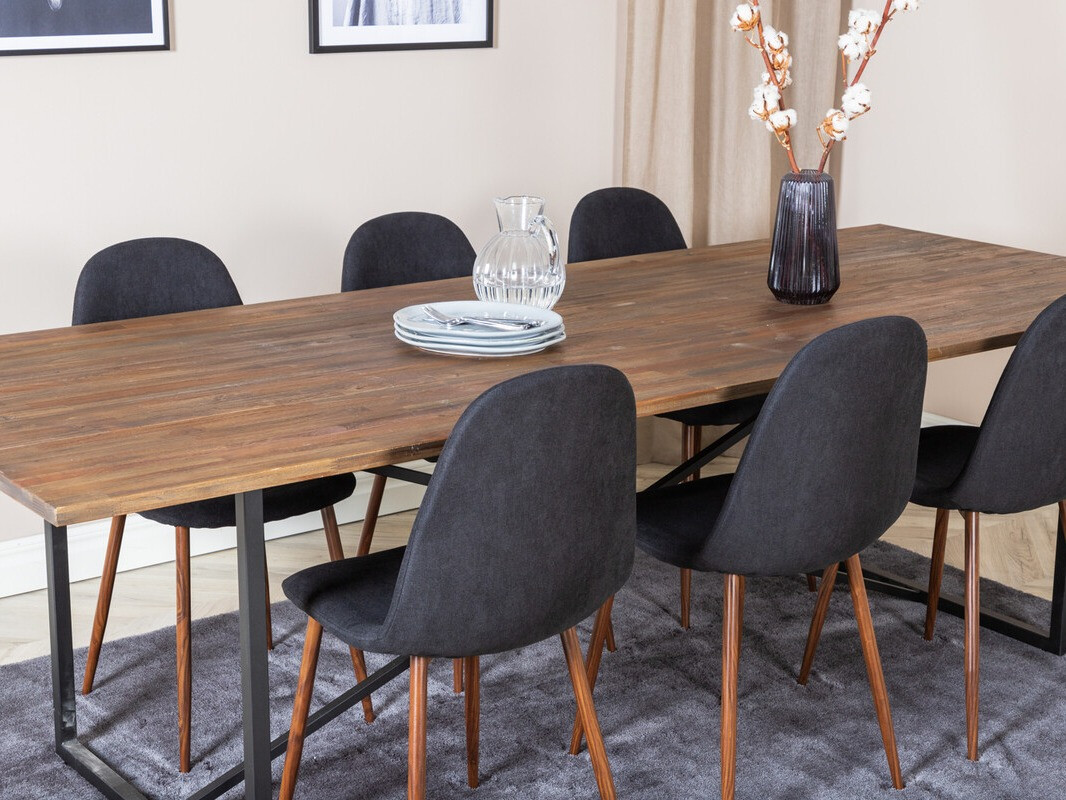 Ēdamistabas komplekts Dallas 4076 (Melns + Rieksts)