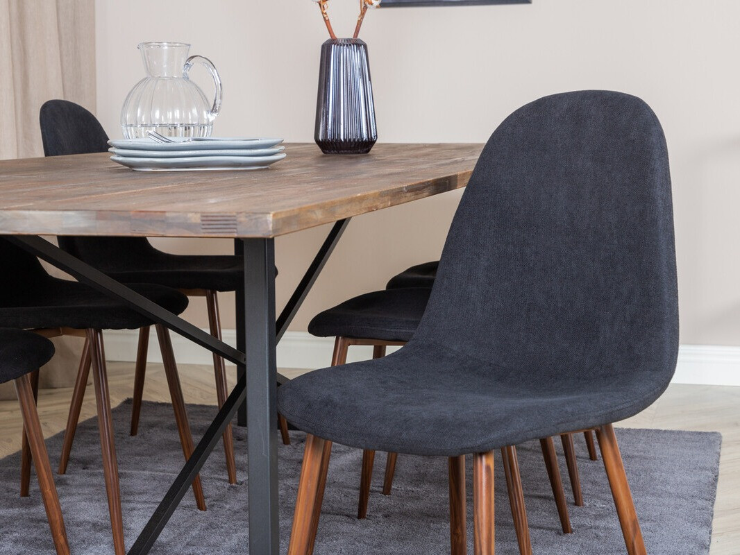 Ēdamistabas komplekts Dallas 4076 (Melns + Rieksts)