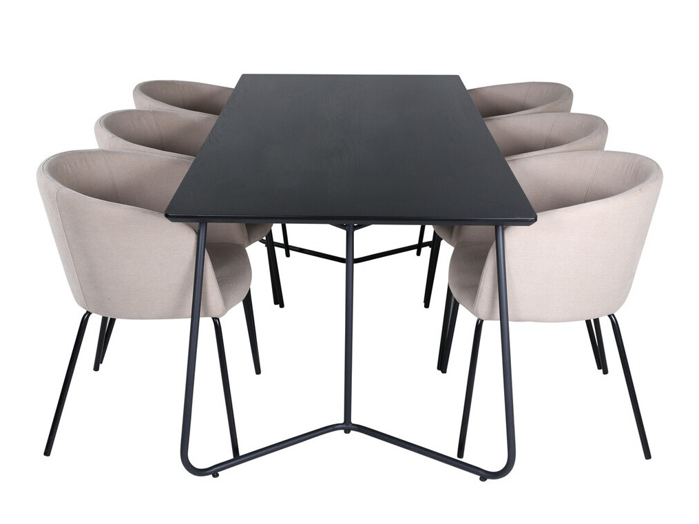 Ēdamistabas komplekts Dallas 2569 (Bēšs + Melns)